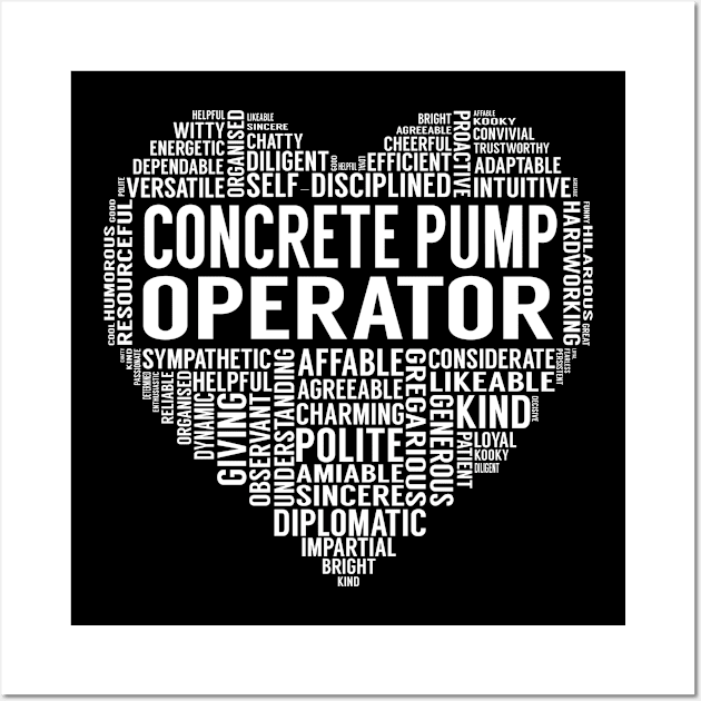 Concrete Pump Operator Heart Wall Art by LotusTee